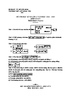 Đề thi học kỳ II lớp 11 môn Toán